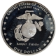  Marine Corps 230th Anniversary Proof Silver One Dollar of USA.