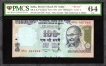 Sheet  Cutting Error  PMCS 64 Graded Hundred Rupees Banknote of Republic India Signed by Raghuram G Rajan of 2015.