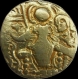 INDIA, KIDARITES of TAXILA, Salanavira? Kushana style Gold dinar. SCAR