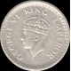 King George VI. Half Silver. 1/4 Rupee. 1945. Large 