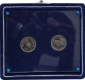 VVIP Set. 1991. Rajiv Gandhi. Set of 2 Coins. Un Issued VVIP set. Packed with 4 tipped screw in a Velvet Box. Unique.