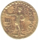 Gold Dinar Coin of Huvishka I of Kushan Dynasty.