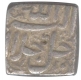 Silver Square Rupee Coin of Akbar of Ahmadabad Mint.