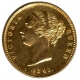 Gold One Mohur Coin of Victoria Queen of Calcutta Mint of 1841.