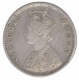 Silver Half Rupee Coin of Victoria Queen of  Bombay Mint of  1874.