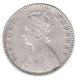 Silver Half Rupee Coin of Victoria Empress of Bombay Mint of 1884.