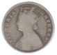 Silver Half Rupee Coin of Victoria Empress of Calcutta Mint of 1887.