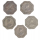 Cupro Nickel Four Annas Coins of Calcutta Mint of 1919 and 1920 and 1921.