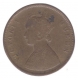 Copper Half Anna Coin of Victoria Queen of Calcutta Mint of 1876.