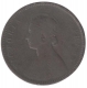 Copper Half Anna Coin of Victoria Empress of Calcutta Mint of 1877.