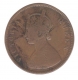 Copper Half Anna Coin of Victoria Queen of  Calcutta Mint of 1876.