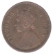 Copper  Quarter Anna Coin of Victoria Queen of Calcutta Mint of  1876.