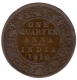 Bronze Quarter Anna Coin of  King George V of Calcutta Mint  1916.