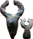 Cast Copper Makara Beads of Primitive Money of Ujjaini Region.