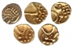 Viraraya Gold Fanam coins of Hoysala Dynasty.