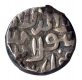 Silver Half Rupee of Akbar of Malwa Issue.