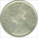 Silver One Rupee Coin of Victoria Empress of Bombay Mint of 1862.