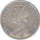 Silver One Rupee Coin of Victoria Empress of Bombay Mint of 1862.