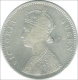 Silver One Rupee Coin of Victoria Empress of Bombay Mint of 1862.