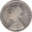 Silver One Rupee Coin of Victoria Queen of Bombay Mint of 1862.