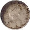 Silver One Rupee Coin of Victoria Queen of Bombay Mint of 1862.