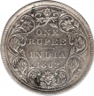 Silver One Rupee Coin of Victoria Queen of Bombay Mint of 1862.