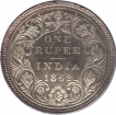 Silver One Rupee Coin of Victoria Queen of Bombay Mint of 1862.