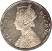 Silver One Rupee Coin of Victoria Queen of Bombay Mint of 1862.