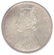 Silver One Rupee Coin of Victoria Empress of Bombay Mint of 1862.