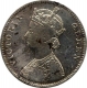 Silver One Rupee Coin of Victoria Empress of Bombay Mint of 1862.