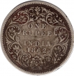 Silver One Rupee Coin of Victoria Queen of Calcutta Mint of 1862.