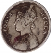 Silver One Rupee Coin of Victoria Queen of Calcutta Mint of 1862.