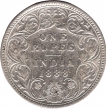 Silver One Rupee Coin of Victoria Empress of 1888.