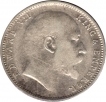 Silver One Rupee Coin of King Edward VII of 1909.