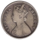 Silver Half Rupee Coin of Victoria Empress of Bombay Mint of 1884.