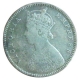 Silver Half Rupee Coin of Victoria Empress of Bombay Mint of 1888.