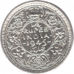 Silver One Rupee Coin of King George VI of Bombay Mint of 1945.