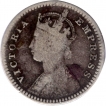 Silver Two Anna Coin of Victoria Empress of Bombay Mint of 1879.