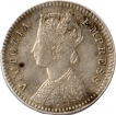 Silver Two Anna Coin of Victoria Empress of Calcutta Mint of 1880.