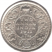 Silver Two Anna Coin of King Edward VI of Calcutta Mint of 1911.