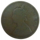 Copper Half Anna of Victoria Queen of Calcutta Mint of 1875.