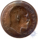 Copper Half Pice of King Edward VII of Calcutta Mint of 1909.