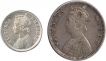 Silver Half and Quarter Rupees of Bombay Mint of 1874 and 1877.