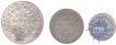 Silver One Rupee Half Rupee and One Fourth Rupee of King William IIII of No Mint Mark of 1835.