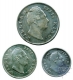 Silver One Rupee Half Rupee and One Fourth Rupee of King William IIII of 1835.