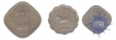 Silver Half Anna One Anna and Two Annas of Republic India of 1954.