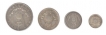 Mombasa Silver One Rupee Half Rupee Quarter Rupee and Two Annas of 1888-1890.