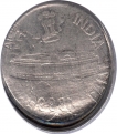 Error Republic India of Fifty Paisa of Bombay Mint of Brockage of 1999.