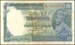 Ten Rupees Note of King George V of 1937 signed by J.W. Kelly of Burma Issue.