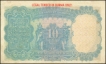 Ten Rupees Note of King George V of 1937 signed by J.W. Kelly of Burma Issue.